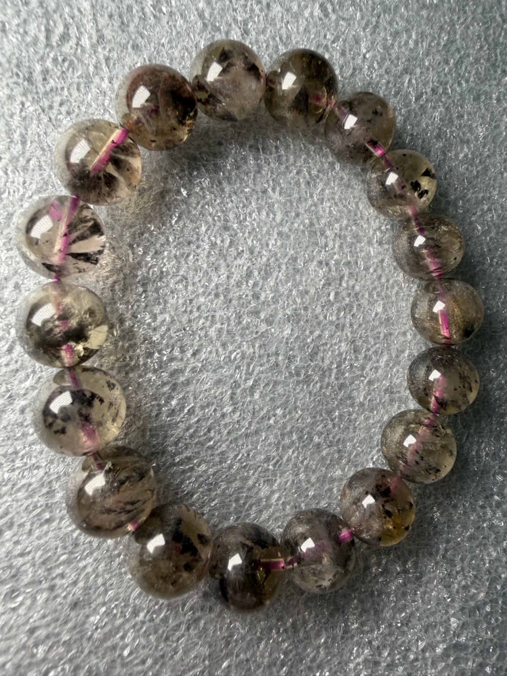 Gorgeous 11MM High Quality Rare Feather Auralite 23 Natural Crystal Bracelet